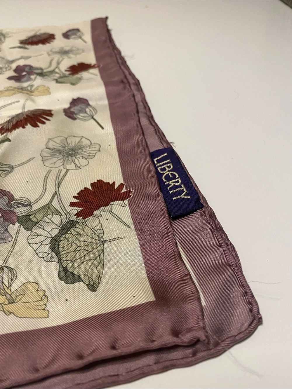 Liberty Cream Floral Silk Scarf